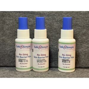 (3) Safe N Simple SNS80792 No-Sting Skin Barrier Film Sprays 2oz Exp 2026/2027